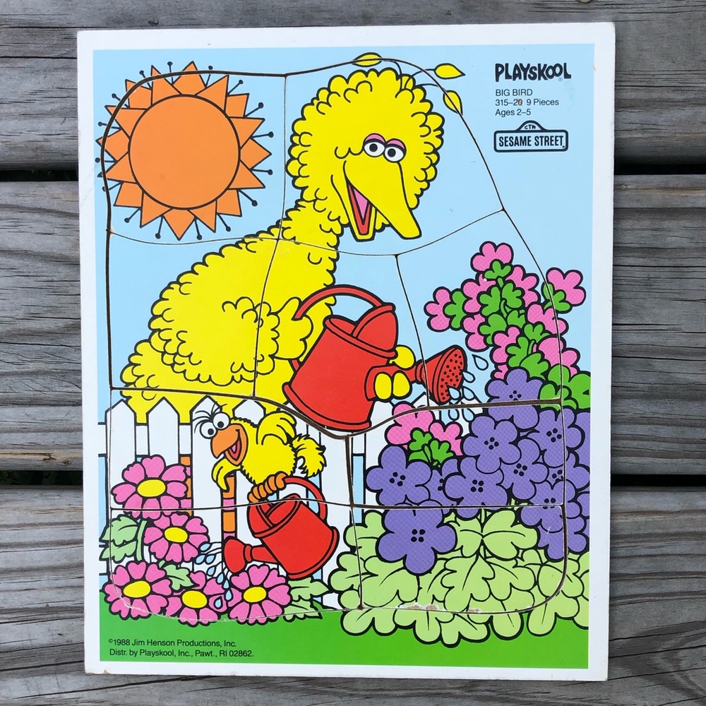Big Bird Sesame Street Wooded Puzzle! VTG!